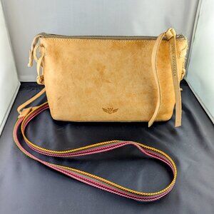 Consuela Diego Midtown Crossbody Bag – Natural Leather with Woven Strap